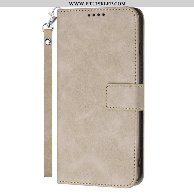 Etui Folio do Samsung Galaxy S23 Ultra 5G z Łańcuch Pasek W Stylu Vintage